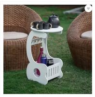 SS ARTS WPC Grade Indoor and Outdoor Garden Table With Magazine Holder Engineered Wood Coffee Table (Finish Color - White, DIY(Do-It-Yourself))