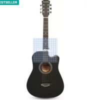 Medellin 38” matt black Acoustic Guitar Linden Wood Rosewood Right Hand Orientation  (Black)