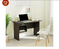 Amazon Brand - Solimo Altamore Engineered Wood Study Table and Office Desk with Drawer and 2 Shelves (Wenge Finish)
