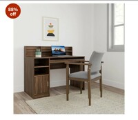 Solimo Ashburn Engineered Wood Study Table with Sliding Keyboard Panel and 3 Shelves, Asian Walnut