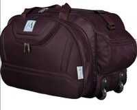 M MEDLER Epoch Nylon 55 litres Waterproof Strolley Duffle Bag- 2 Wheels - Luggage Bag - (Wine) 