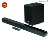 JBL Cinema SB241, Dolby Digital Soundbar with Wired Subwoofer for Extra Deep Bass, 2.1 Channel Home Theatre with Remote, HDMI ARC, Bluetooth & Optical Connectivity (110W)