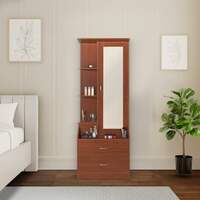 Solimo Uno Engineered Wood Dressing Table with Mirror and Storage (Walnut Finish)