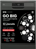 IFB 16 Place Settings Dishwasher with ION Technology, 70 Degree Hot Water Wash