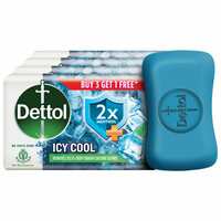 Dettol Icy Cool Bathing Soap Bar With 2x Menthol (300gm), 75gm - Pack of 4