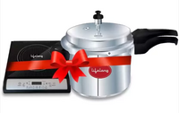 Lifelong - 1400 W  Cooktop + 3 Ltr Outer Lid Pressure Cooker