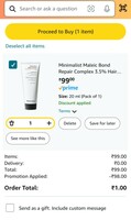 Minimalist Maleic Bond Repair Complex 3.5% Hair Shampoo with Ceramide, Coconut oil & Betaine | For Damaged & Frizzy Hair | For Women & Men | For All Hair Types | 20 ml (Pack of 1) ACC SPECIFIC 