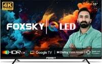 Foxsky 139 cm (55 inch) QLED Ultra HD (4K) Smart Google TV Dolby Audio, HDR10 ( 2024)