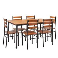 Solimo Carina Engineered Wood & Metal - 6 Seater Dining Set