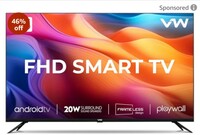 VW 109 cm (43 inches) Playwall Frameless Series Full HD Android Smart LED TV VW43F2 (Black) 