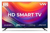 VW 80 cm (32 inches) Playwall Frameless Series HD Ready Android Smart LED TV VW32F5 (Black) Apply ₹200 coupon 