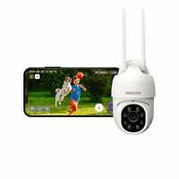 PHILIPS Outdoor Weatherproof WiFi CCTV Camera for Home | Pan Tilt Zoom, Color Night Vision Apply ₹300 coupon