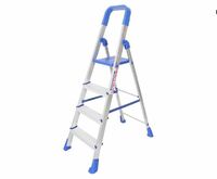 GRAZIA OBBO Aluminium Strong and Durable Folding Ladder (4 Step) Silver