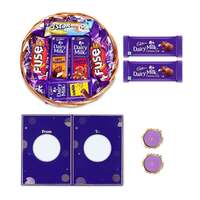 Cadbury Diwali Treats Chocolate & Biscuit Gift Basket With Diya and Greeting Card, 340 g