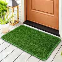 Status Contract Braided Artificial Grass Mat, Floor Mat, Door mat Natural Green - Doormat (12 X 18)