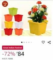 GARDENS NEED 110022 Plastic Gift Pot Set (Multi-coloured, 8-Pieces)