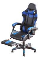 Sunon Ergonomic Gaming Chair with High-Back Recliner, Adjustable Armrests, and Footrest Perfect for Racing, Office, and Home Use,3 Years Warranty, Faux Leather, Black & Blue