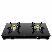Preethi Luxe 2 Burner Glass Top Gas Stove - BLACK