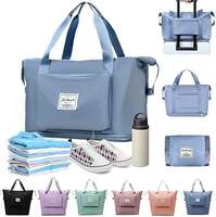 E-COSMOS Womens Large Capacity Folding Travel Tote Bag|Oxford Fabric Waterproof Lightweight Foldable Duffel Bag Portable Expandable Travel Bag|Dry and Wet Carry On Bag,(Random Colors)