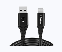 Elevone by Ambrane Round PVC USB A to Lightning Cable (Black)