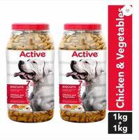 Active Treat Biscuits Buy 1 get 1( 1kgX 2) Real Chicken Dog Treat (2 kg)