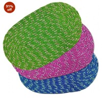 Status Multi-Purpose Braided Place Mat for Indoor Kitchen, Hall, and Room - Durable Mat for Home Decor 30x50 cm Multicolor (Pack of 3) (Random Color)