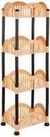 Solimo Four-Tier Multipurpose Plastic Rack (Convex, Beige and Brown)