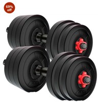 Symactive - PVC 22 Kg Adjustable Dumbbells Fitness Kit