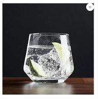 tyche enterprise (Pack of 6) Stylish Crystal Clear Tumbler Whiskey Wine Glass Set of 6 Glass Set Water/Juice Glass (300 ml, Glass, Clear)