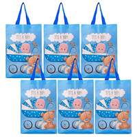 Kuber Industries Shopping Bag Pack of 6 | Sky Blue
