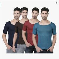Dollar Lehar Combed Cotton Men's Pack of 4 Multicolour Vest