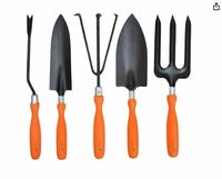 Go Hooked 5 Pcs Gardening Tools Kit for All Your Gardening Needs (Orange & Black) (5 Pcs Set)