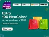 Tata Neu - Extra 100 NeuCoins on Mov of 500 (user specific)