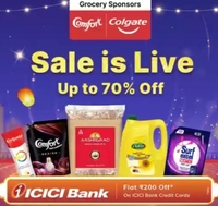 Grocery Super Saver Days: Upto 70% OFF + Rs.200 OFF on Min. Rs.2500 with ICICI CC (Apay. CC working)