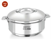 WARMEO Steam Insulated Stainless Steel Casseroles | Silver (3250 ml)
