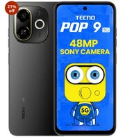 TECNO POP 9 5G Midnight Shadow, 4GB+128GB | Segment's 1st 48MP Sony AI Camera| Segment's 1st 5G with NFC 