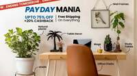 Pay Day Mania - Upto 75% off + 20% cashback