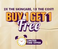 Buy 1 Get 1 Free or Buy 2 Get 2 Free + 3 Freebies + 5% Prepaid Off 