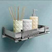 Primax Stainless Steel Nickel, Chrome Bathroom Shelf Accessories (Silver, 12 X 5 Inches)