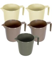  Kuber Industries Bathroom Mug | Plastic Bath Mug for Bathroom | Bath Mug | Mug for Bathroom | Mug for Toilet | Washroom Jug | 111 Bath Mug | 1 LTR | Pack of 5 | Multi 