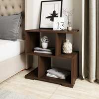 Amazon Brand - Solimo Quess Engineered Wood Walnut Finish Contemporary Bedside Table (Brown) 