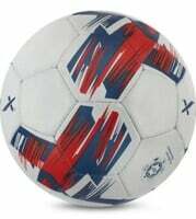 Vector X Street Soccer Rubberised Hand Stitched Football |Training |Match |Sports |Playing |Practice |Color: White-Blue-Red|Size : 3|Pack of 1