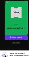 Cred Offer Licious - ₹ 125 assured Cashback on ₹ 400
