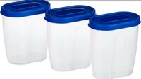 Amazon Brand - Solimo Set of 3 Grocery Jar (450ml), Blue