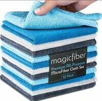 MagicFiber Microfiber Cleaning Cloth 12 Pack, Large 13" x13” Highly Absorbent Streak-Free Microfiber Towels Cleaning Rags for Home, Cars, Windows 