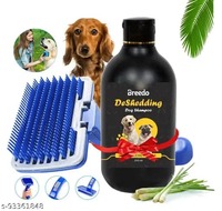 Breedo High Quality Dog Need (Combo of 2) Dog & Cat Slicker Brush + Deshedding Shampoo Conditioner 250 ml Anti-Bacterial & Anti-Fungal Anti-microbial