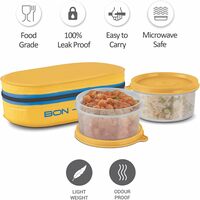 MILTON New Bon Bon Lunch Box with 2 Leak-Proof containers, 280 ml Each, Yellow