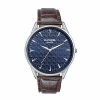 Sonata - Poze Quartz Blue Dial Brown Leather Strap (Men)