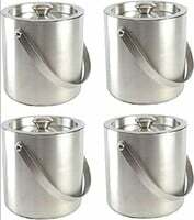 Dynore Stainless Steel Double Wall Ice Bucket 1000 ml Each- Set of 4