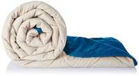 Amazon Brand - Solimo Microfibre Reversible Quilt Blanket,Single,120 Gsm,Sandy Beige And Deep Teal,tc-200 Apply 2% coupon